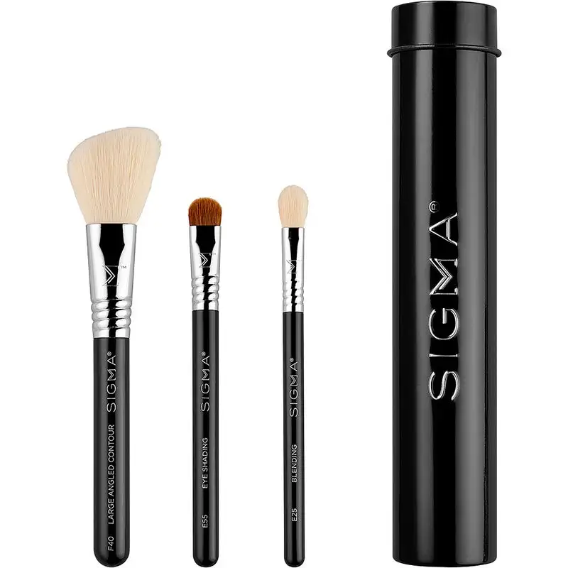Sigma Beauty Essential Trio Brush Set - Black 3 Sigma Beauty Essential Trio Brush Set - Black